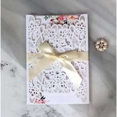 White Wedding Invitation Card European-style Decorative Pattern